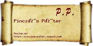 Pinczés Péter névjegykártya