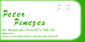 peter pinczes business card
